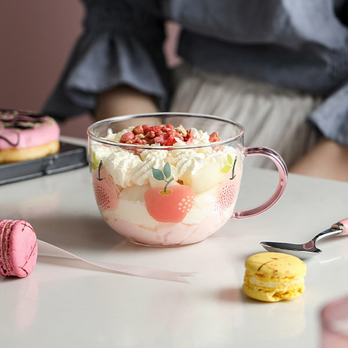 Large Pink Apple Glass Mug