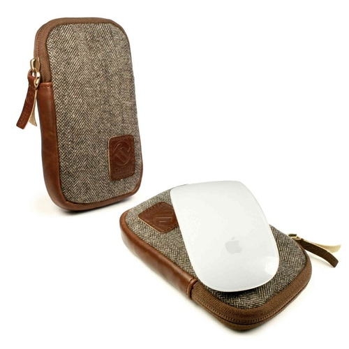 Tuff Luv J6-23 Herringbone Tweed Travel Case for Apple Magic Mouse 1 &