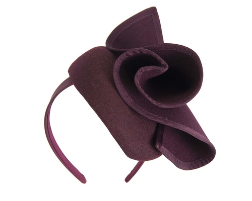 Wine felt winter racing pillbox fascinator