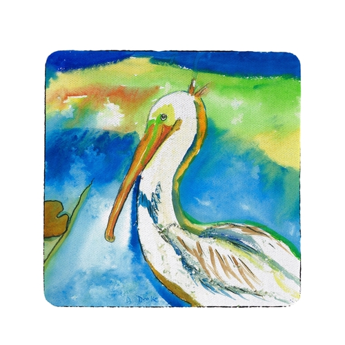Betsy Drake CT138 White Pelican Coaster - Set of 4