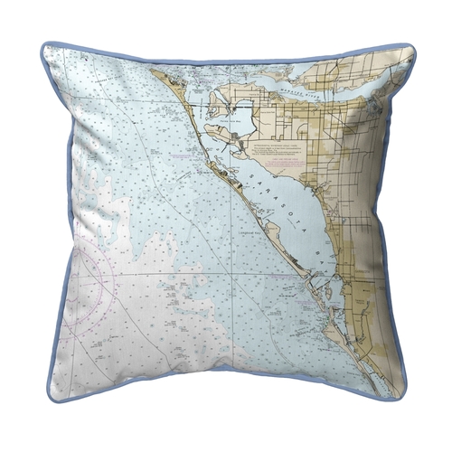 Betsy Drake HJ11424S Sarasota Bay, FL Nautical Map Large Corded In