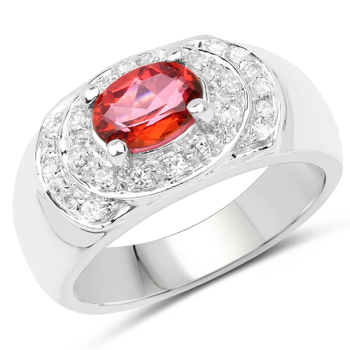 1.37 Carat Genuine Pink Topaz and White Cubic Zirconia .925 Sterling