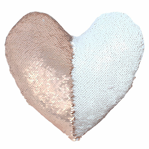 Reversible Sequin Heart Cushion