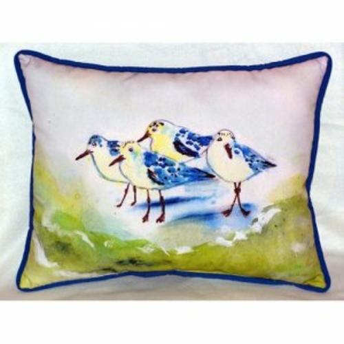 Betsy Drake HJ956 Green Sanderlings Indoor & Outdoor Throw Pillow- 16 