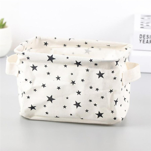 Dots/Star Cotton Desktop Storage Basket with