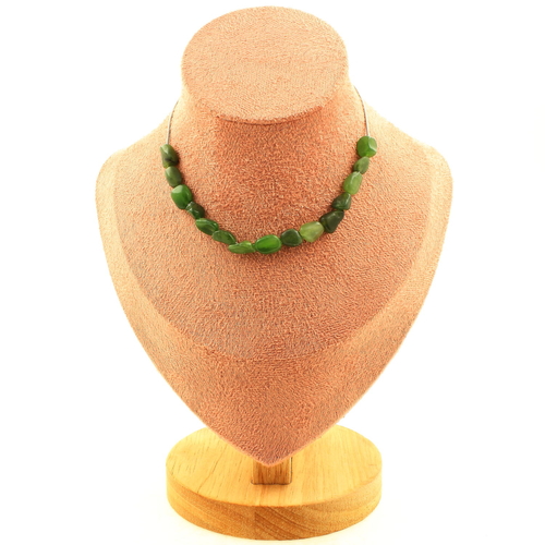 Nephrite Jade from Siberia (Russia) 15 beads necklace