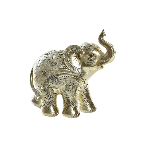 Decorative Figure DKD Home Decor Golden Elephant Colonial 19 x 8 x 18