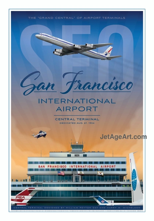 Jetage Aviation Art JA083 San Francisco Airport Poster