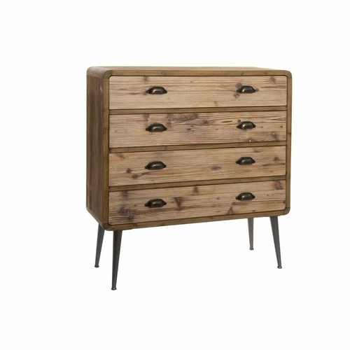 Chest of drawers DKD Home Decor Brown Wood Metal Natural Modern Loft