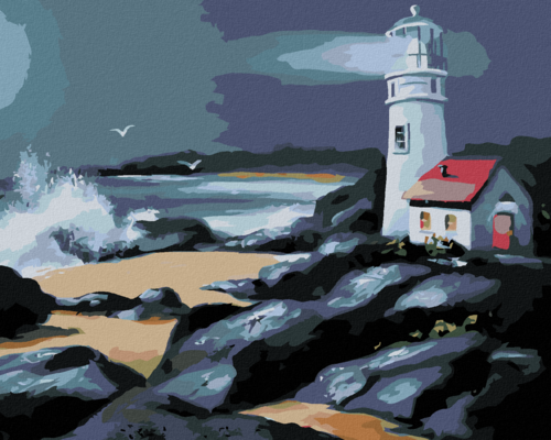 Zuty - Paint by Numbers - LIGHTHOUSE BY THE COAST (D. RUSTY RUST),