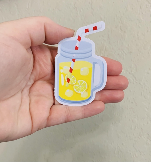 Lemonade Glass- Lemon Sticker/Magnet