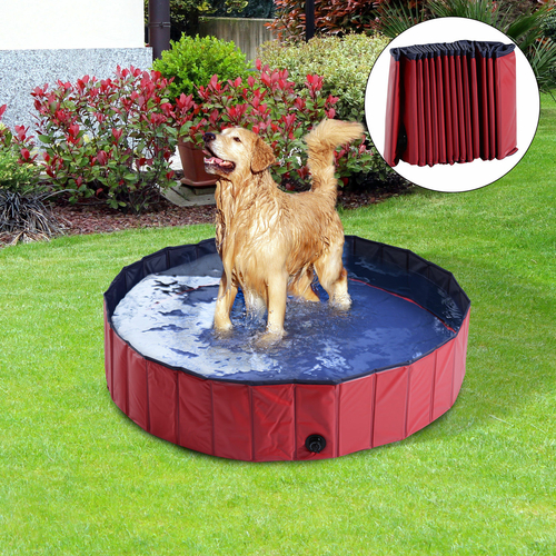 PawHut Foldable Dog Bath Pool Puppy Bathing Tub Dogs Casts Washer Pet