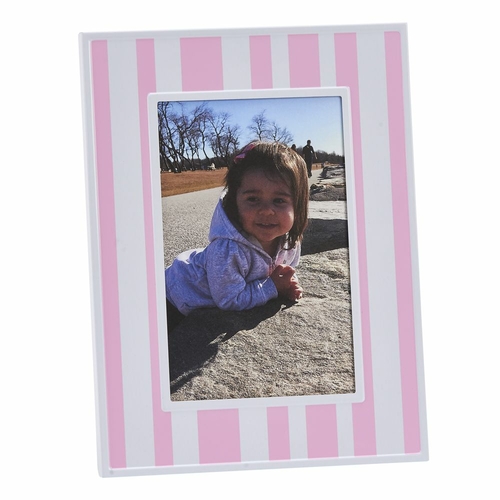 Creative Gifts 023048 Pink & White Striped 4 x 6 in. Photo Frame