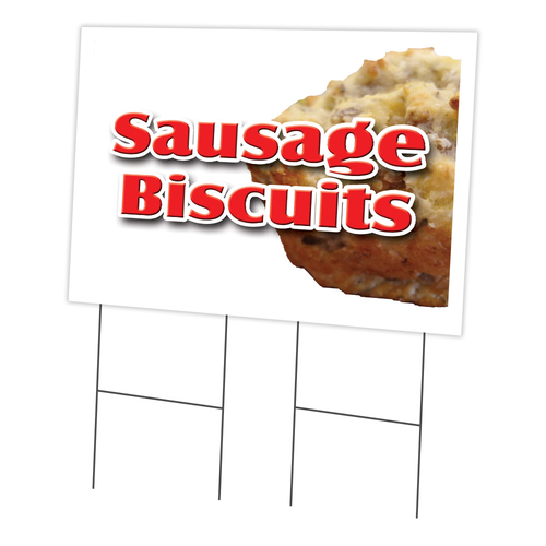 SignMission C-2436 Sausage Biscuits 24 x 36 in. Yard Sign & Stake - Sa
