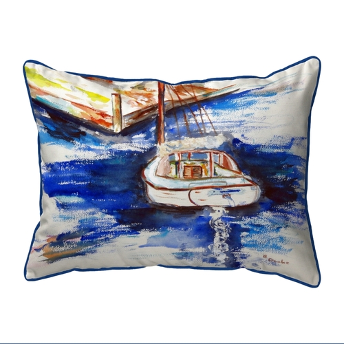 Betsy Drake SN494 11 x 14 in. Sailboat & Dock Small Pillow