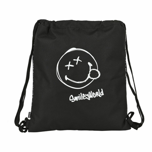 Backpack with Strings Urban Flow Smiley Urban flow Black (35 x 40 x 1