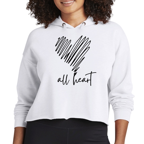 Womens Cropped Hoodie Say it Soul - All Heart Line Art