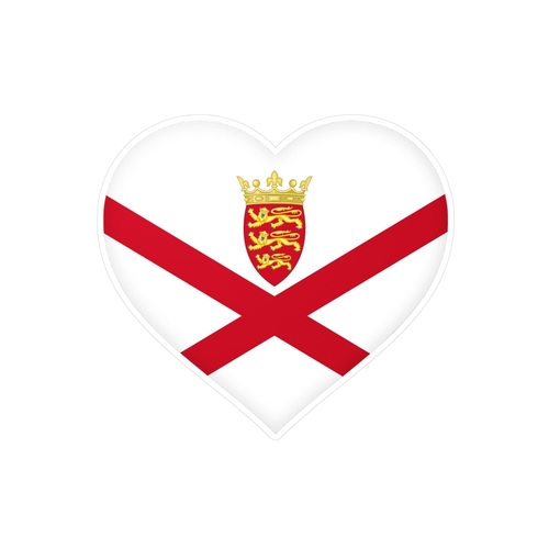 Autocollant en coeur Drapeau de Jersey en plusieurs tailles