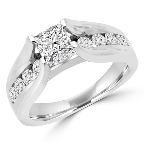 Majesty Diamonds MD160391-3.25 1.4 CTW Princess Cut Diamond High Set F