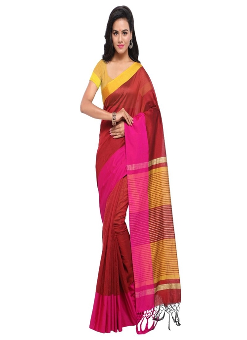 Generic Women's Cotton Silk Saree (Multi, 5-6