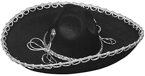 Forum Novelties 406901 Sombrero with Mini Brim Hat, Black - One Si