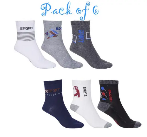 Pack of 6 Multi color Ankle Socks Combo for Men and Women