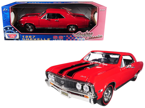 1967 Chevrolet Chevelle SS 396 Red with Black Stripes 1/18 Diecast
