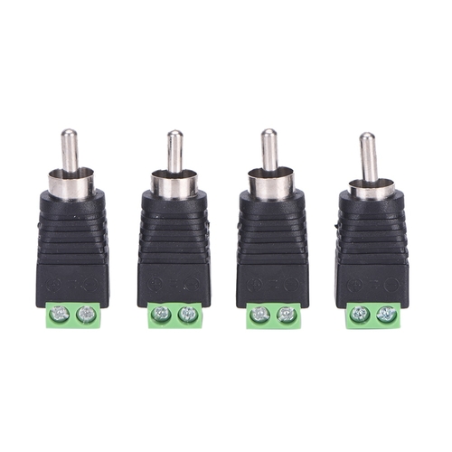 4 Pcs/lot CCTV Phono RCA Male Plug TO AV Terminal