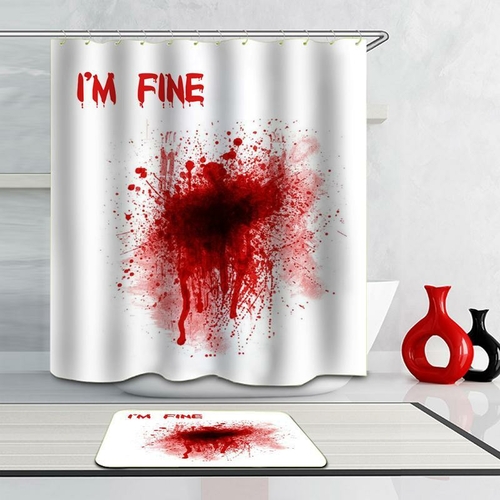 Blast Of Blood "I'm Fine" Shower Curtain