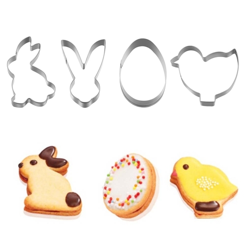 4PCS/Set Easter Egg Rabbit Shape Cookie Cutter