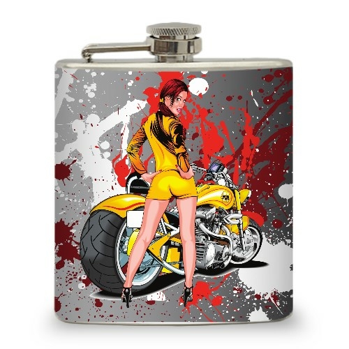 6oz Hot Chic with Motorcycle