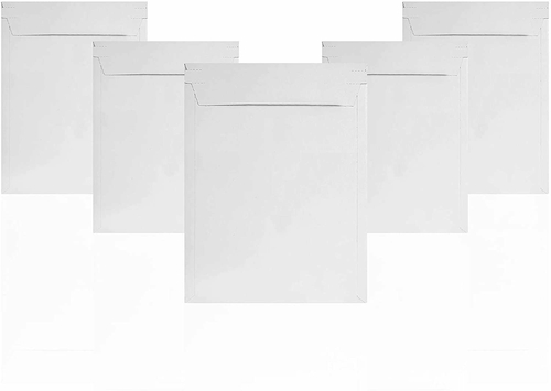 Pack of 25 White Rigid Mailers 6 x 8 Paperboard Photo Mailers 6x8 Stay