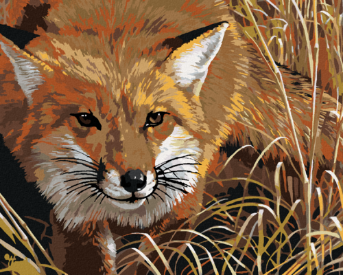 Zuty - Paint by Numbers - FOX LYING IN THE GRASS (AL AGNEW), 40x50 cm