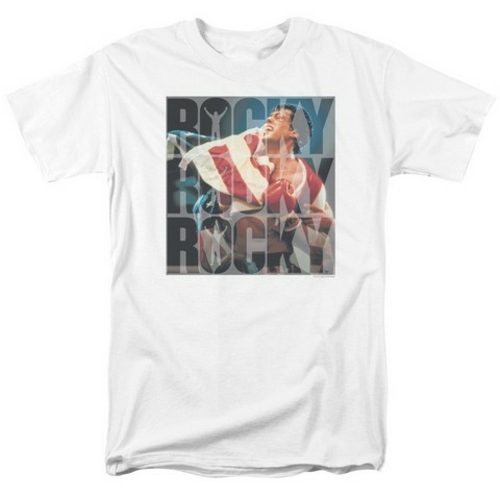 Trevco Rocky-Chant Short Sleeve Adult 18-1 Tee, White - Small