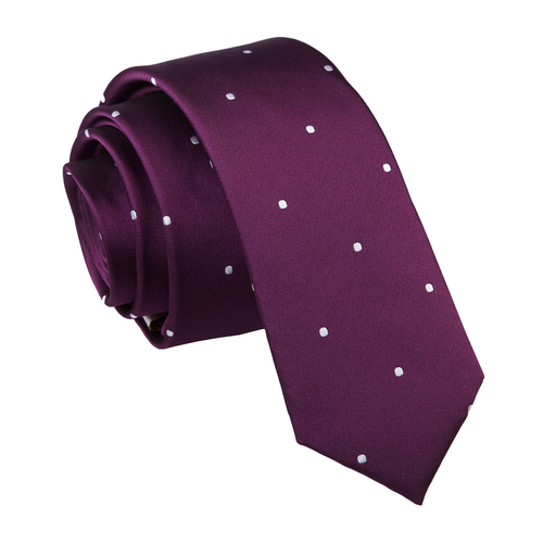 Pin Dot Skinny Tie - Purple