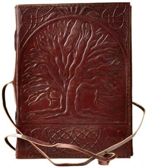 Sacred Oak Tree leather blank book w/ cord