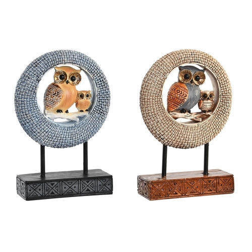 Decorative Figure DKD Home Decor 16,5 x 6 x 25,5 cm Beige Owl Blue