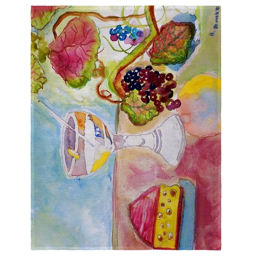 Betsy Drake PM104 14 x 18 in. Wine & Cheese Place Mat - Set of 4