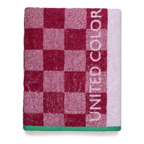 Beach Towel Benetton Squares Pink (70 x 140 cm)