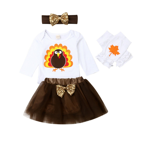 Newborn Baby Girls Thanksgiving Turkey Clothes