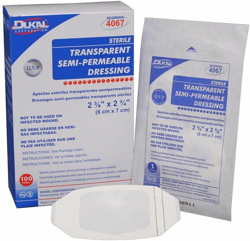 Dukal Case of 100 Semi-Permeable Dressings. Sterile Transparent Film