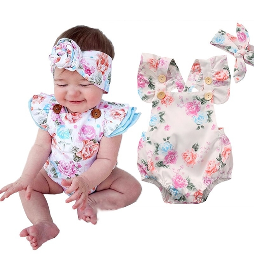2017 New Summer Baby Floral Adorable Bodysuit