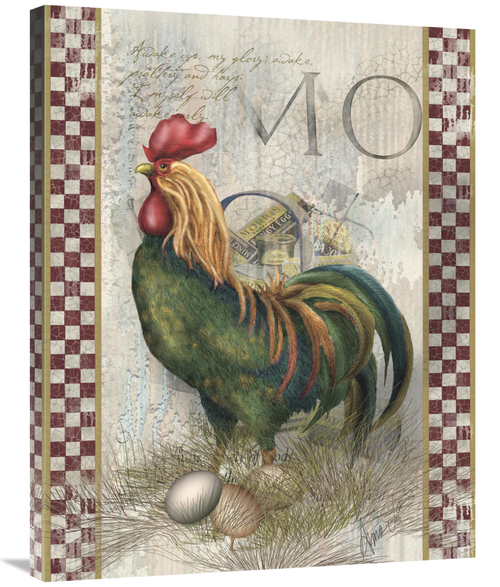 Global Gallery GCS-121132-2835-142 28 x 35 in. Green Pastures Rooster 