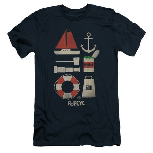 Popeye-Items Short Sleeve Adult 30-1 Tee, Navy - 2X