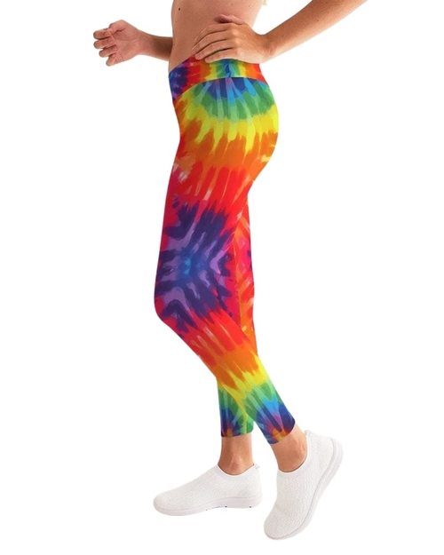 Womens High-waist Fitness Legging Yoga Pants - Peace Love Tie-dye