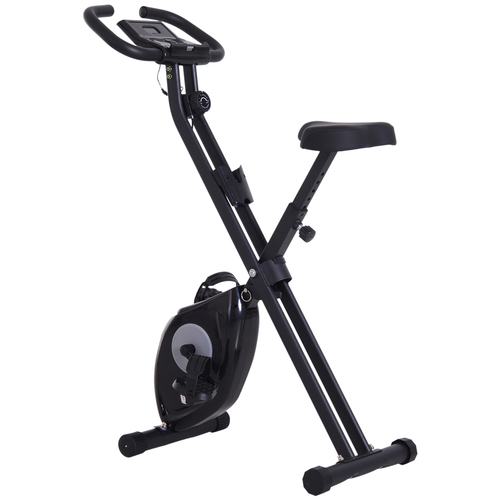 Soozier Foldable Exercise Bike with Adjustable Resistance, Digital