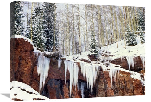 Global Gallery GCS-396463-1824-142 18 x 24 in. Frozen Waterfall in Win