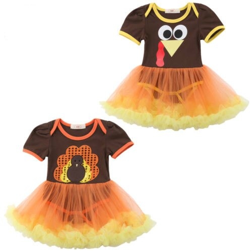 Thanksgiving Kids Baby Girls Turkey Short