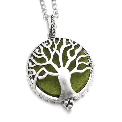 1Pcs Aromatherapy Necklace Silver Color with Tree
