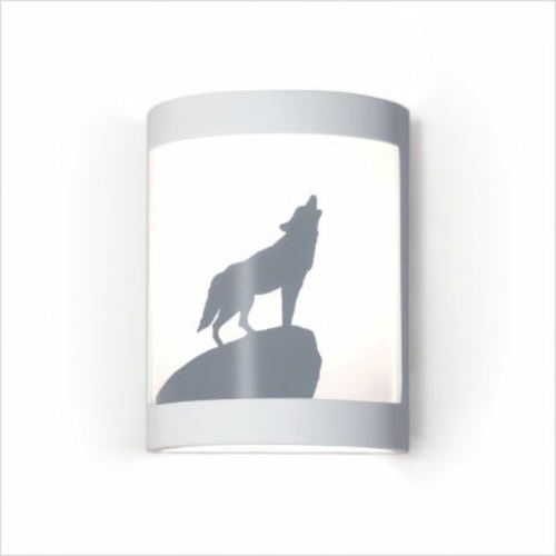 A19 F200H Lone Wolf Wall Sconce - White Satin - Silhouette Collection